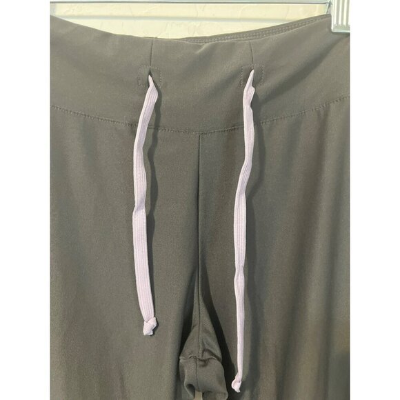 Nike Sz L Grey Lavender Crop Athetic Pants Running Crop Pants Vented Hem - Picture 4 of 9